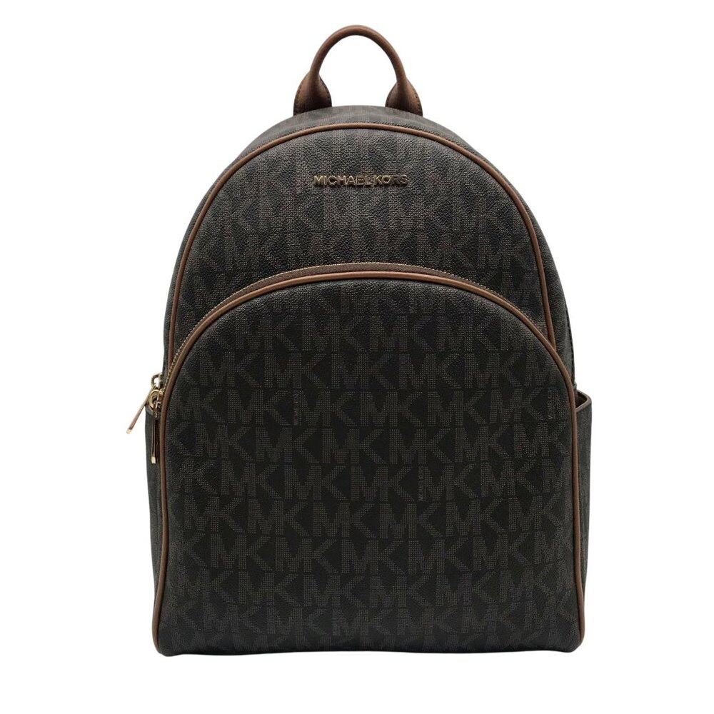 Michael Kors Brown Coated Canvas  Medium Abbey Backpack